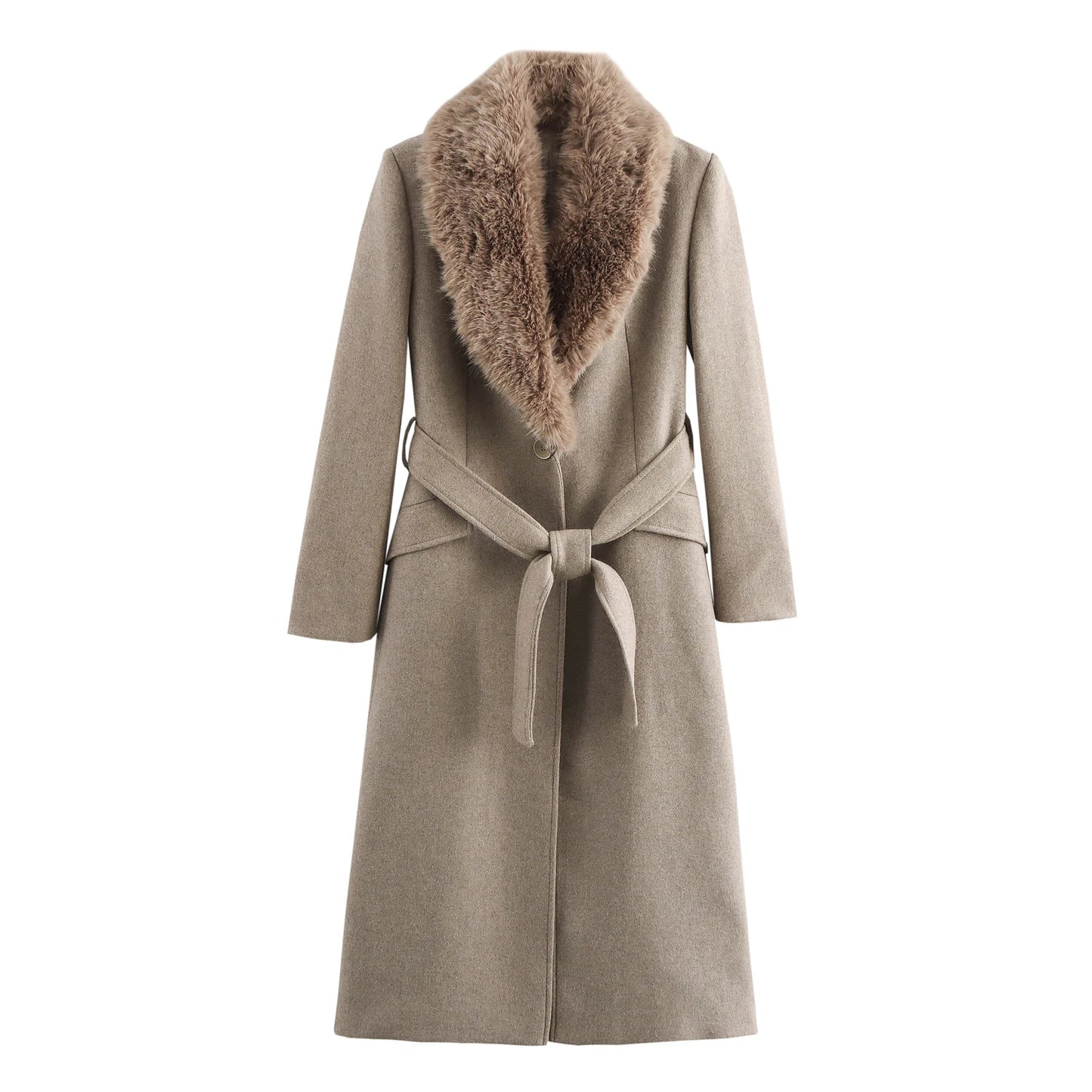 Fur Collar Woolen Coat