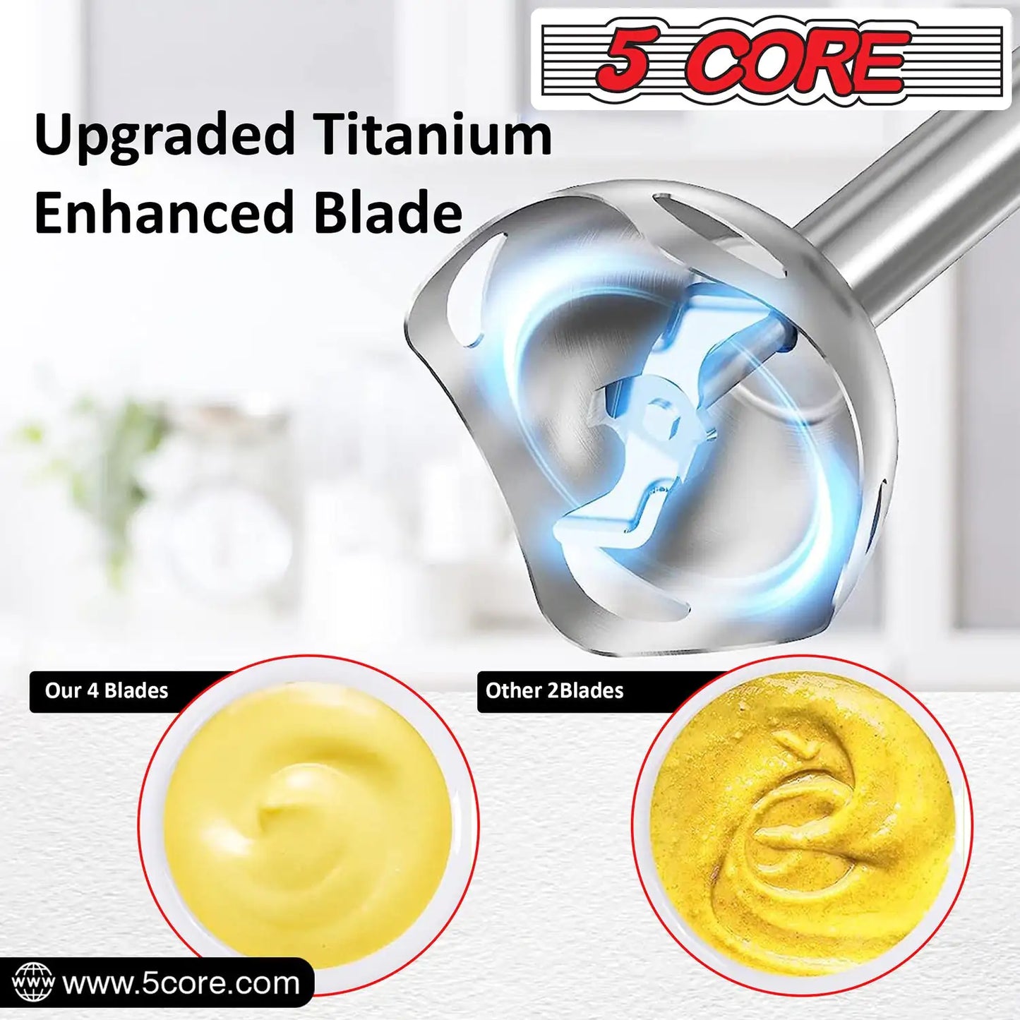 5 Core Immersion Hand Blender Handheld Mixer
