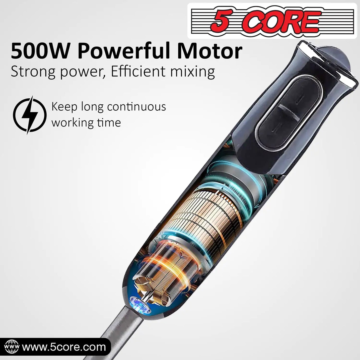 5 Core Immersion Hand Blender Handheld Mixer