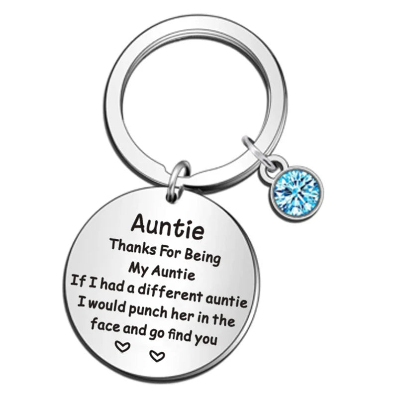Aunt/Niece Keychain With Birthstone