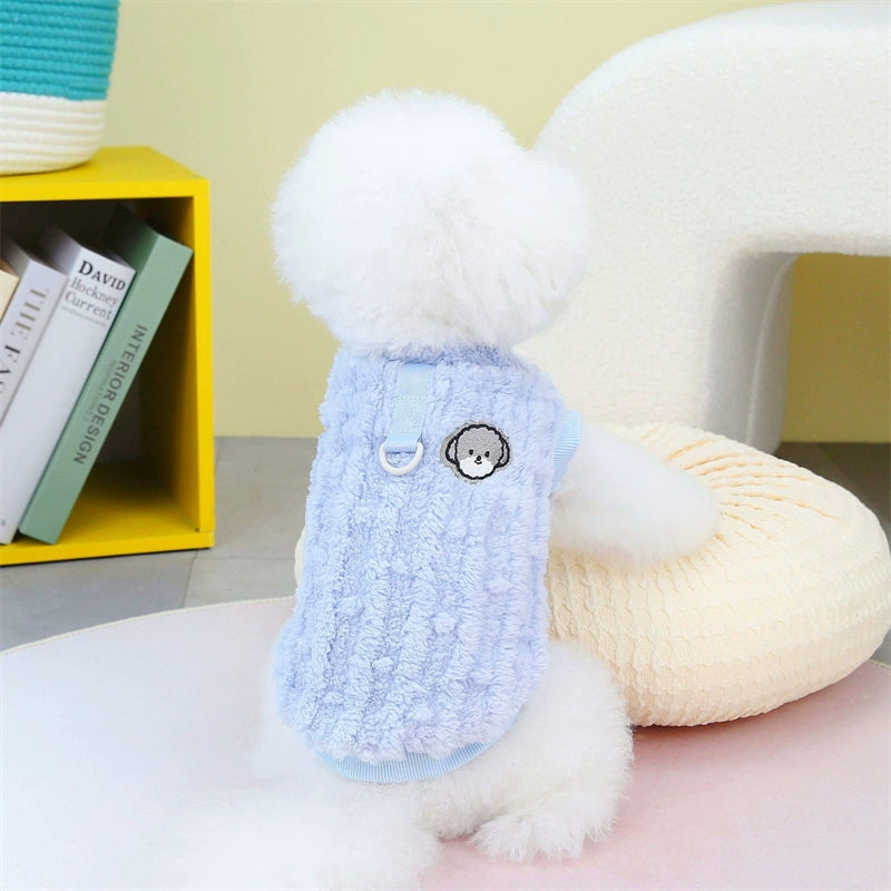 Autumn and Winter Bichon Frise Velvet Vest