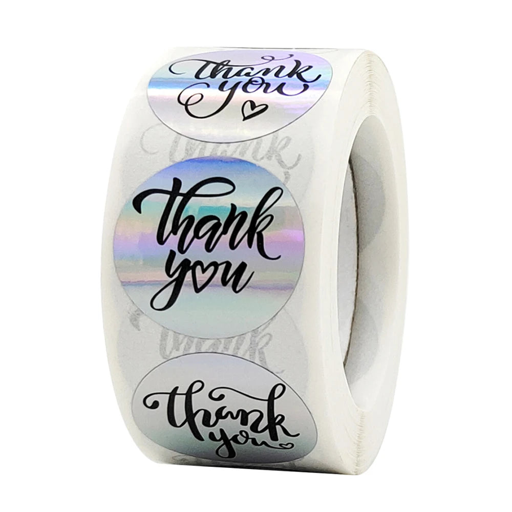 Rainbow Laser Thank You Stickers