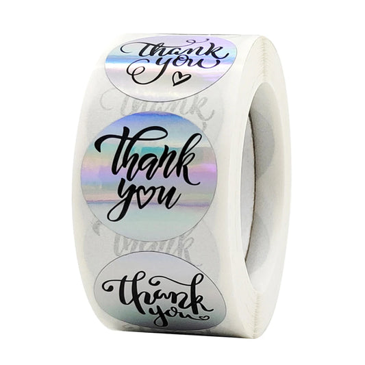 Rainbow Laser Thank You Stickers