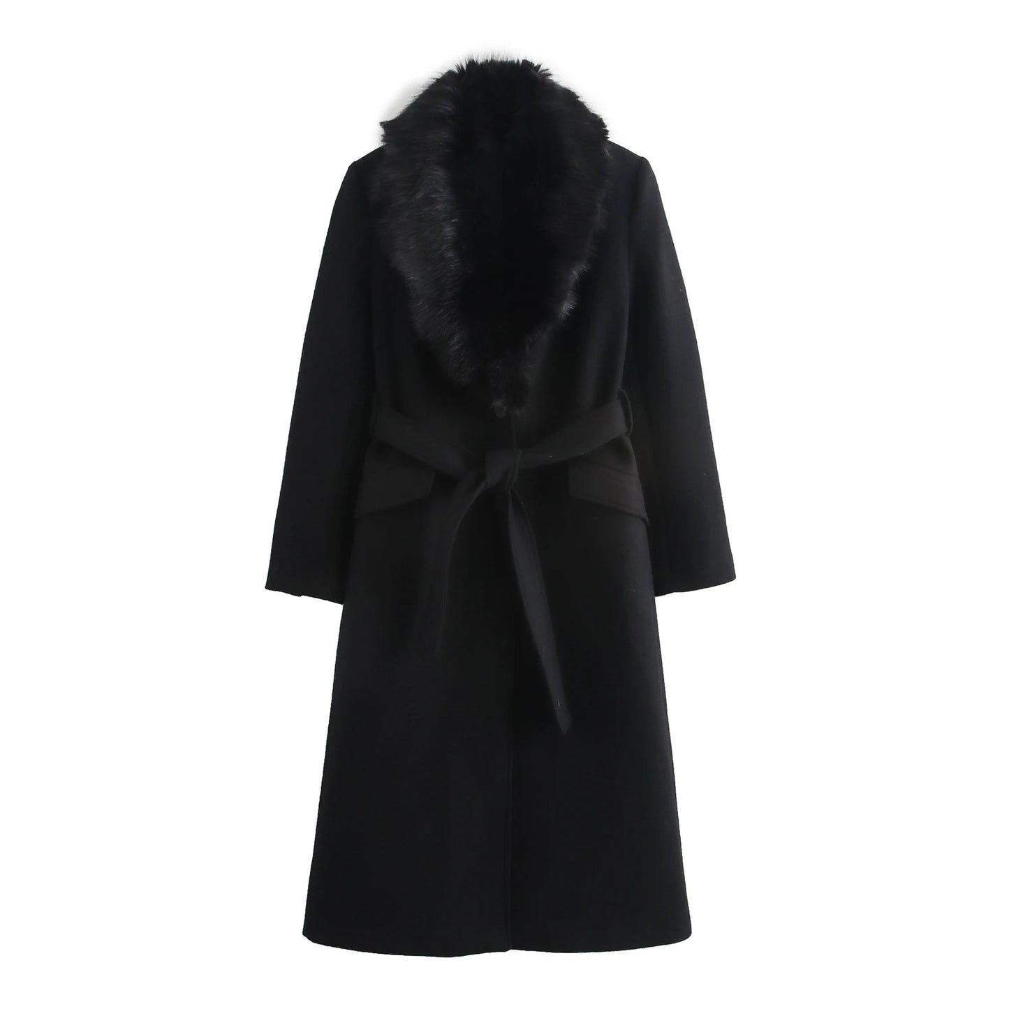 Fur Collar Woolen Coat