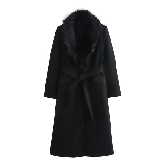 Fur Collar Woolen Coat