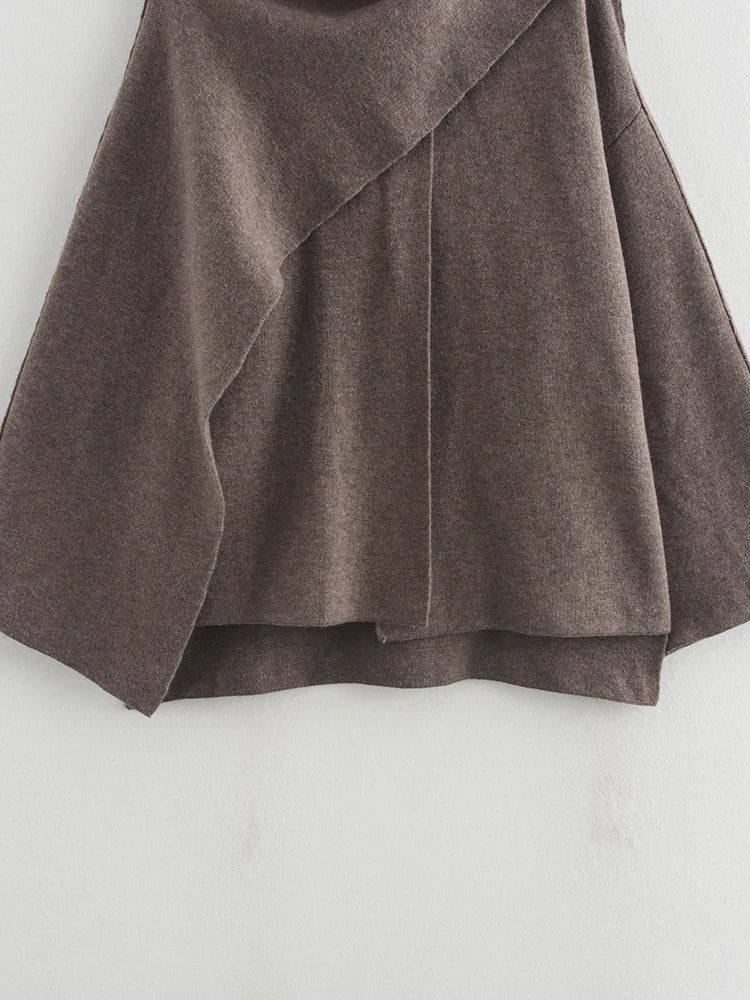 Brown Cape Pullover