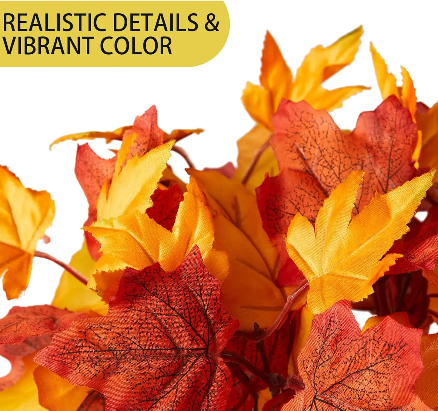 35cm Autumn Artificial Maple Leaves