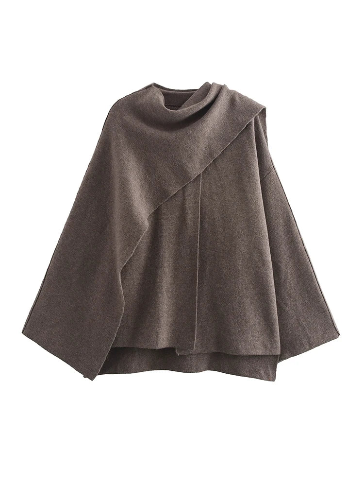 Brown Cape Pullover