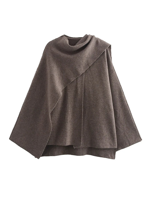 Brown Cape Pullover