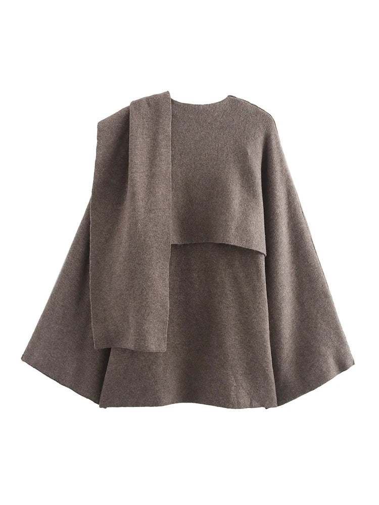 Brown Cape Pullover