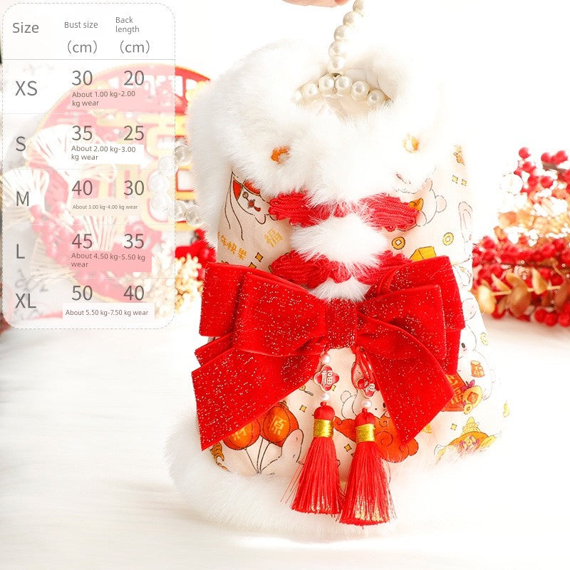 New Year Princess Tassel Lace Tang Suit