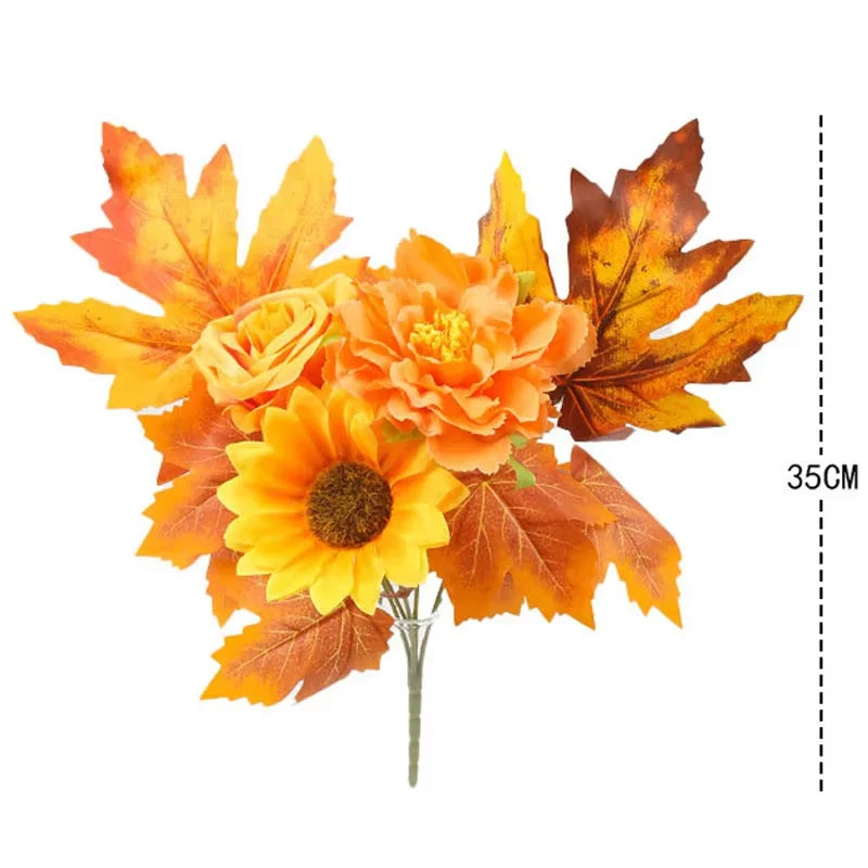 35cm Autumn Artificial Maple Leaves