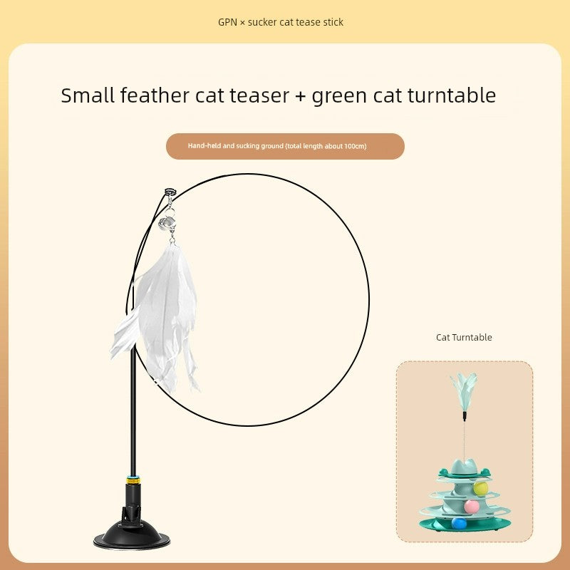 Relieving Cat Stick Toy with Suction Cup