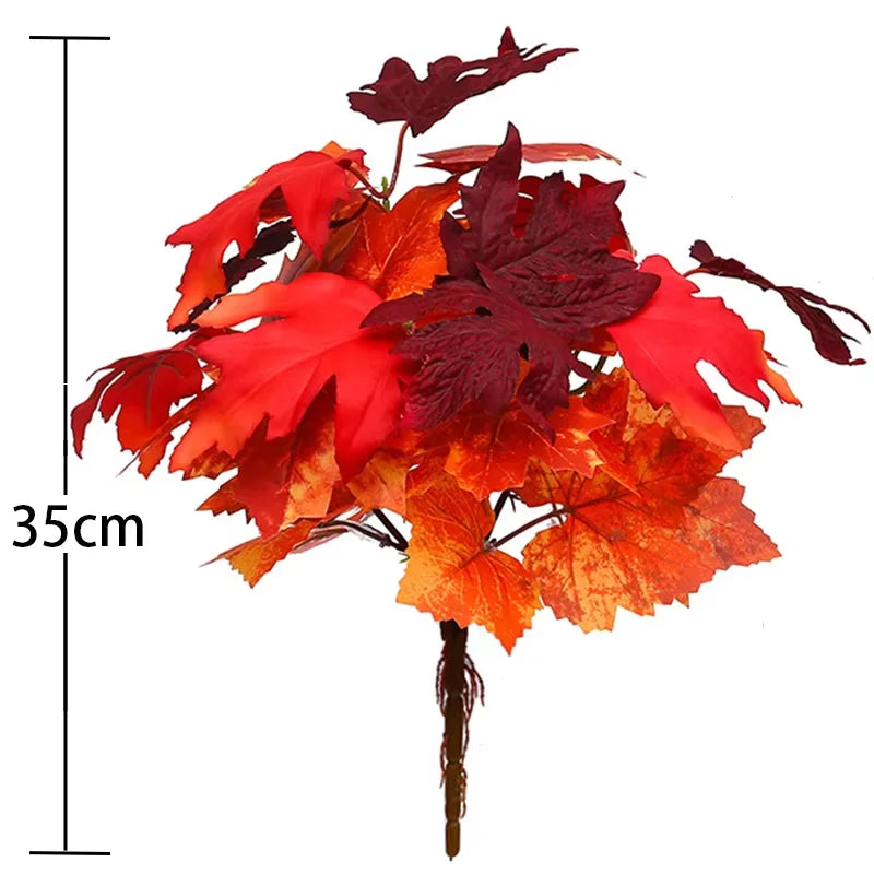 35cm Autumn Artificial Maple Leaves