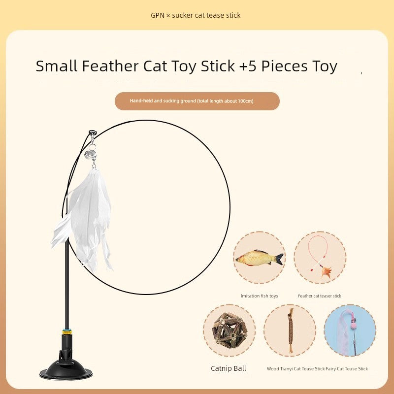 Relieving Cat Stick Toy with Suction Cup