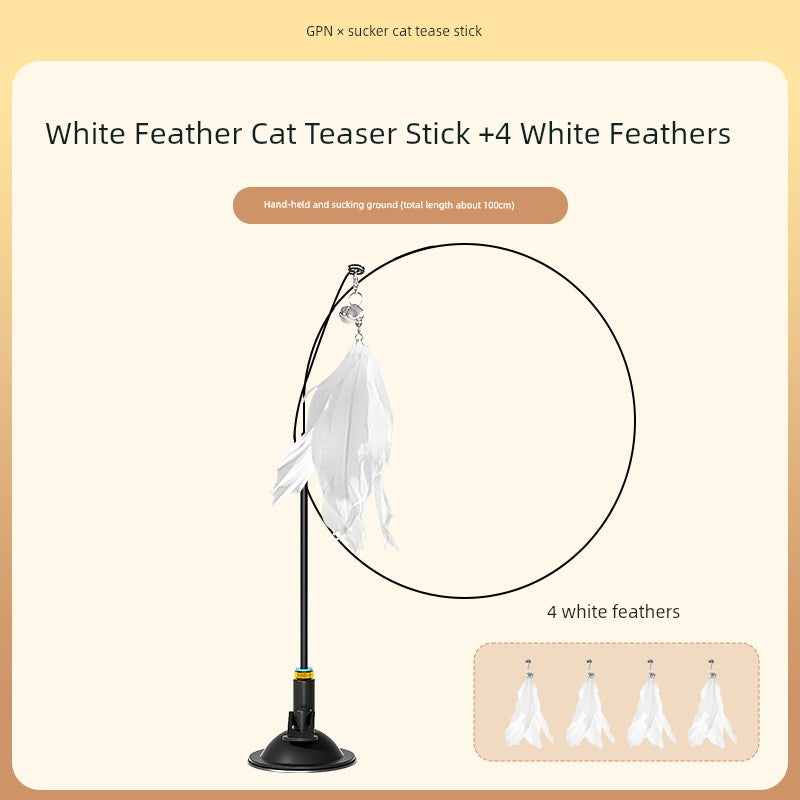 Relieving Cat Stick Toy with Suction Cup