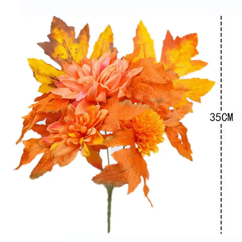 35cm Autumn Artificial Maple Leaves