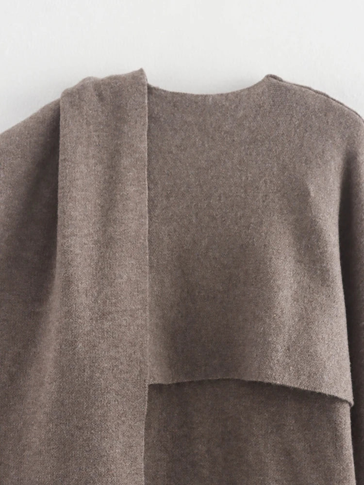 Brown Cape Pullover