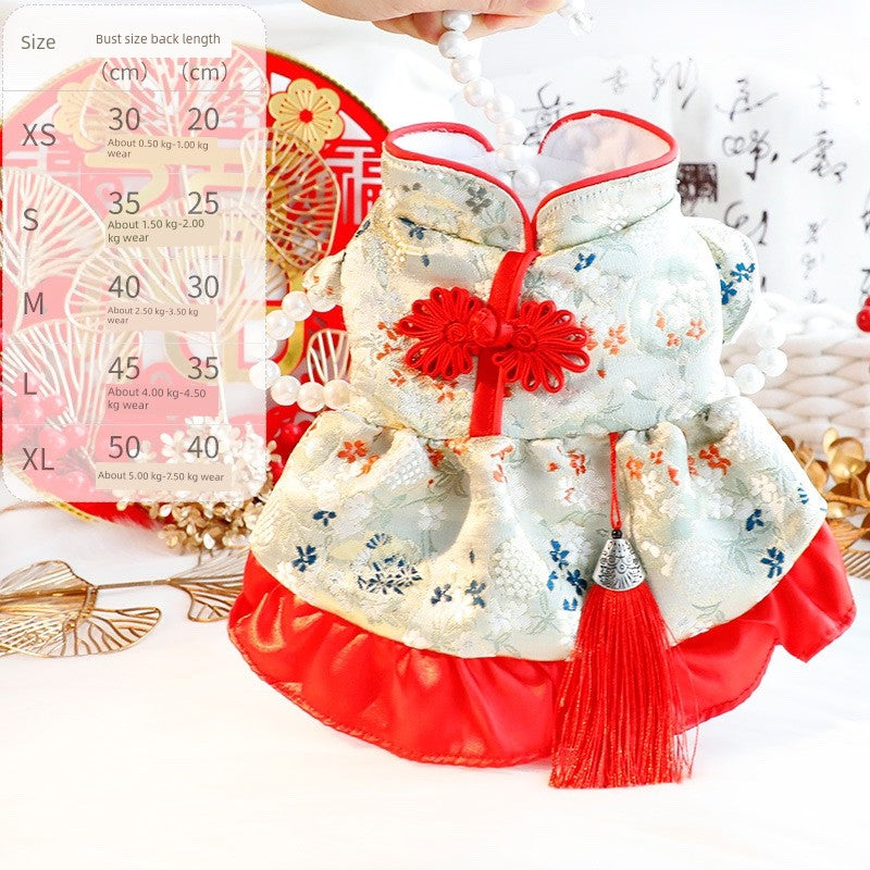 New Year Princess Tassel Lace Tang Suit