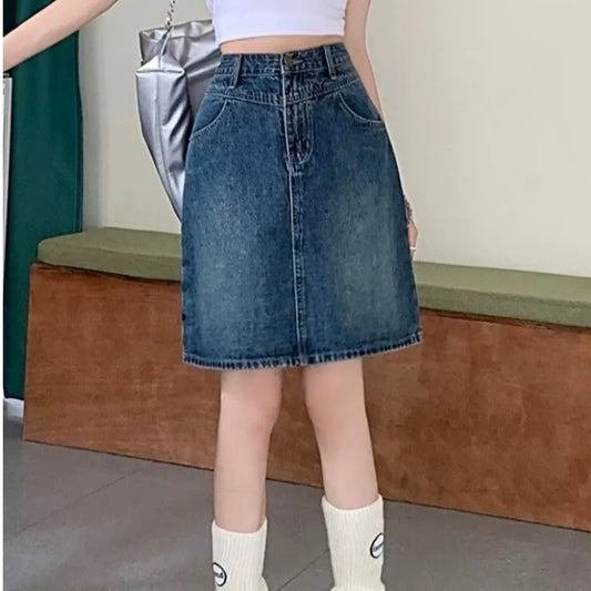 High Waist Denim Skirt