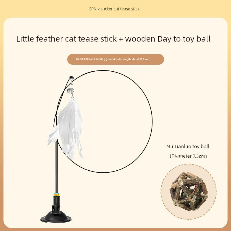 Relieving Cat Stick Toy with Suction Cup