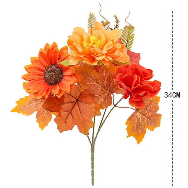 35cm Autumn Artificial Maple Leaves