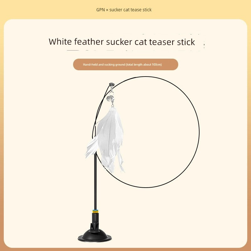 Relieving Cat Stick Toy with Suction Cup