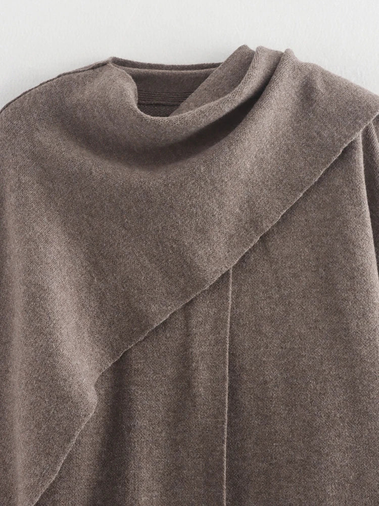 Brown Cape Pullover