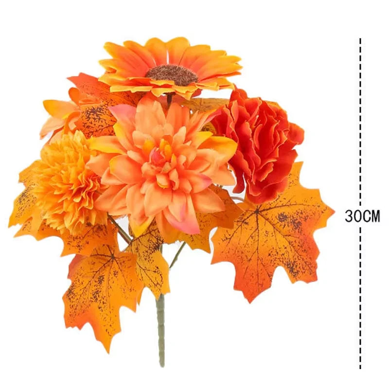 35cm Autumn Artificial Maple Leaves